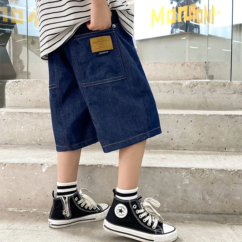Pantalones cortos de mezclilla infantiles de algodón finos veraniegos - imagen 4
