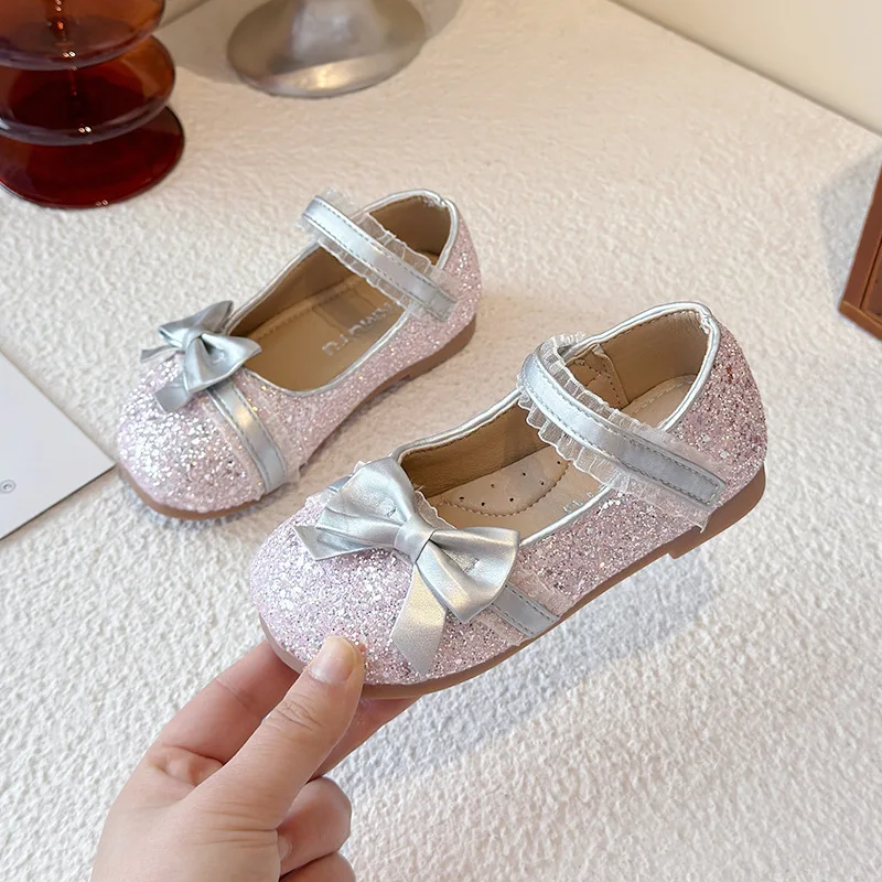 Botines tobilleros de encaje antideslizantes con lazos para niña - imagen 2