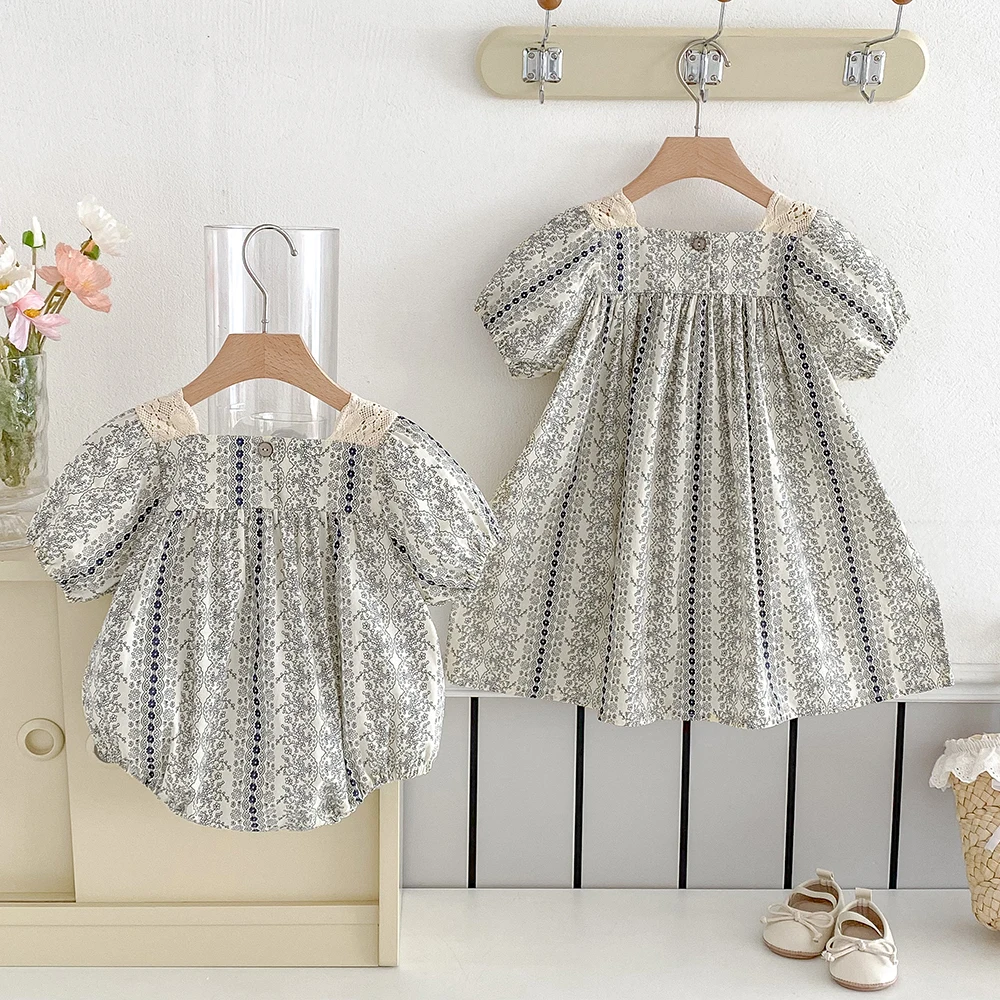 Vestido de encaje floral para niña – Manga corta verano - imagen 2