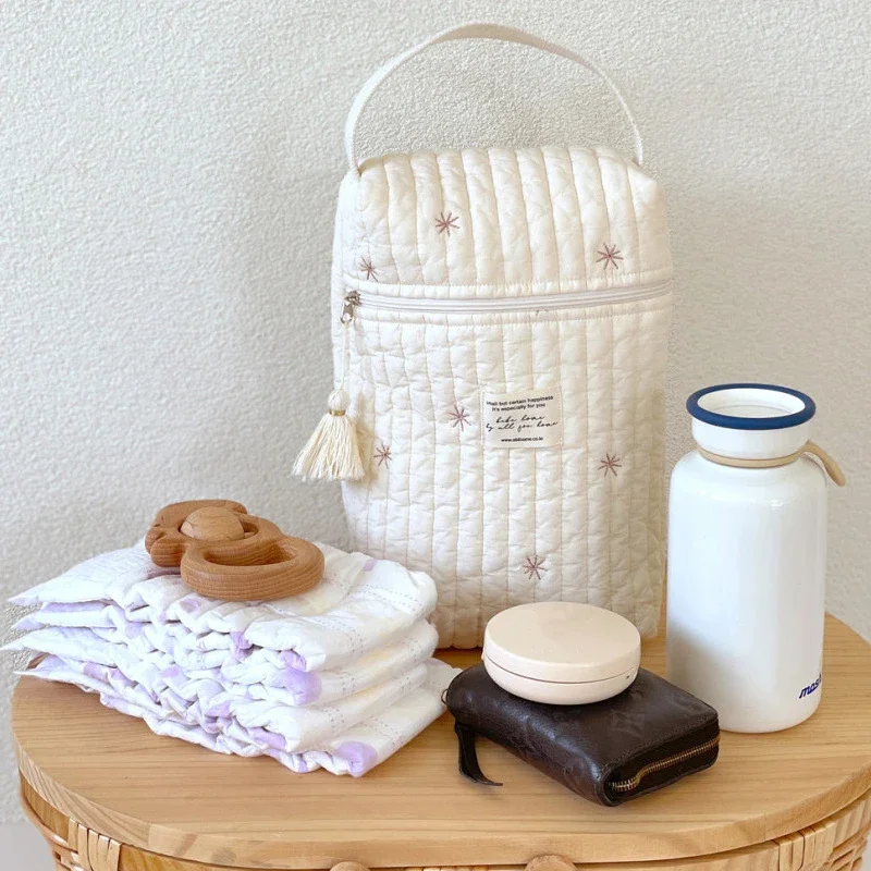 Bolsa maternal bordada para cochecito – Organizador de pañales