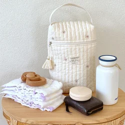 Bolsa maternal bordada para cochecito – Organizador de pañales