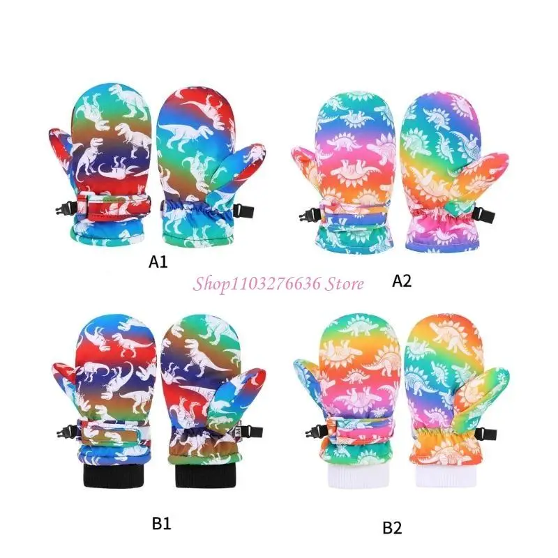 R6FD Guantes de esquí térmicos impermeables y acolchados para niños - imagen 2