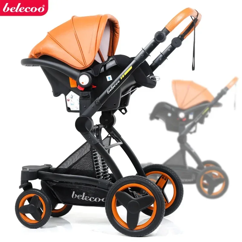 Cochecito con asiento de coche, capota reversible y funda impermeable - imagen 4