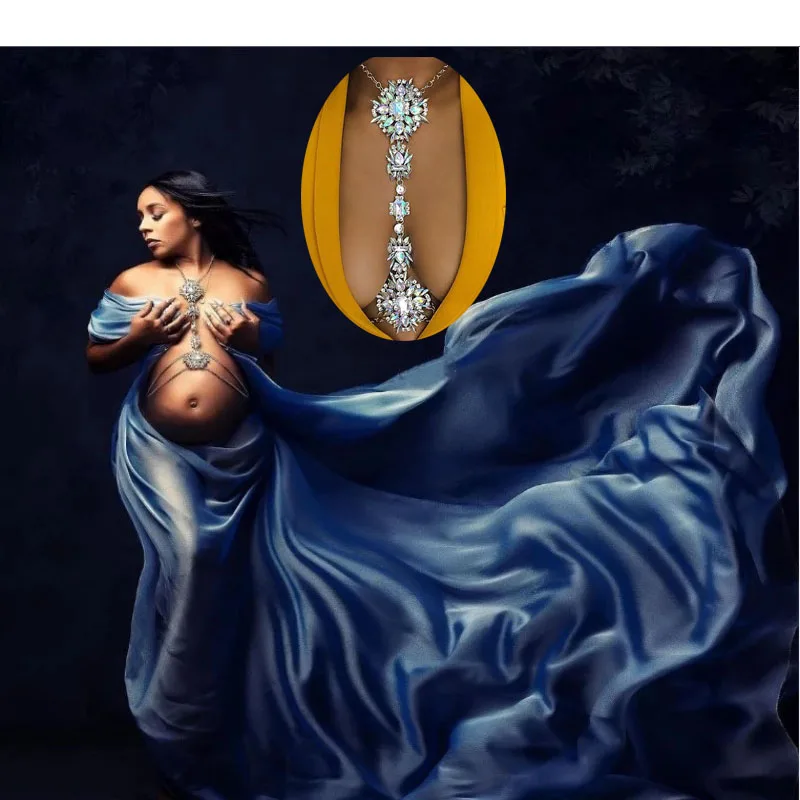 Collar bohemio para embarazada con pedrería brillante - imagen 4