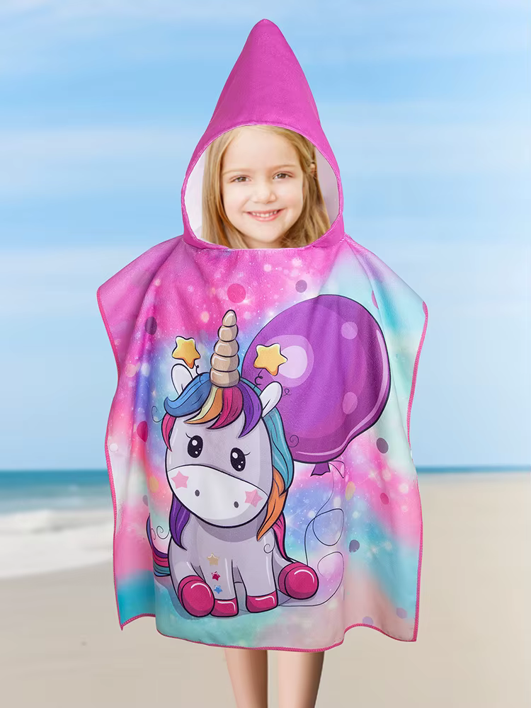 Toalla de baño con capucha infantil unicornio suave