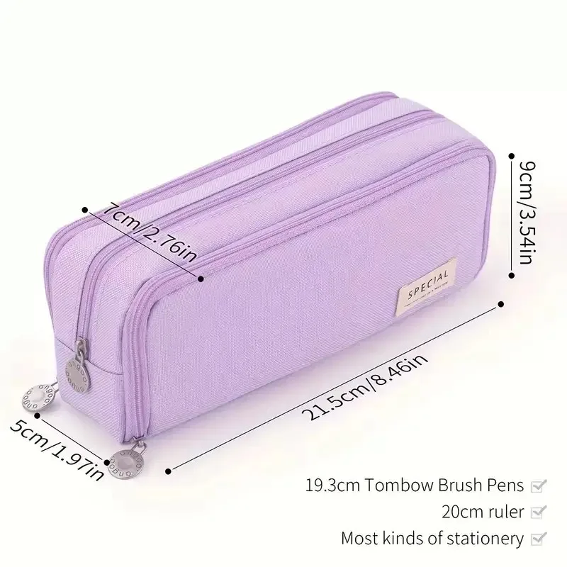 Estuche escolar de doble apertura resistente a la suciedad para niña - imagen 4