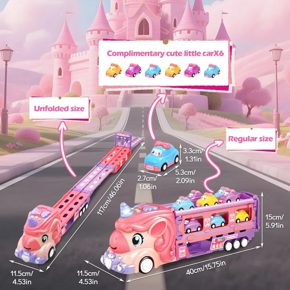 Coche de juguete para niña pequeña con unicornio luces y sonido - imagen 3