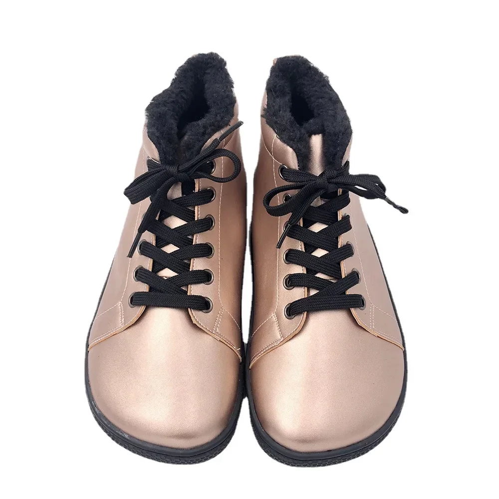Tipsietoes Botas de invierno de cuero para niña – Forro piel y puntera ancha