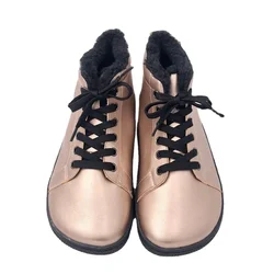 Tipsietoes Botas de invierno de cuero para niña – Forro piel y puntera ancha