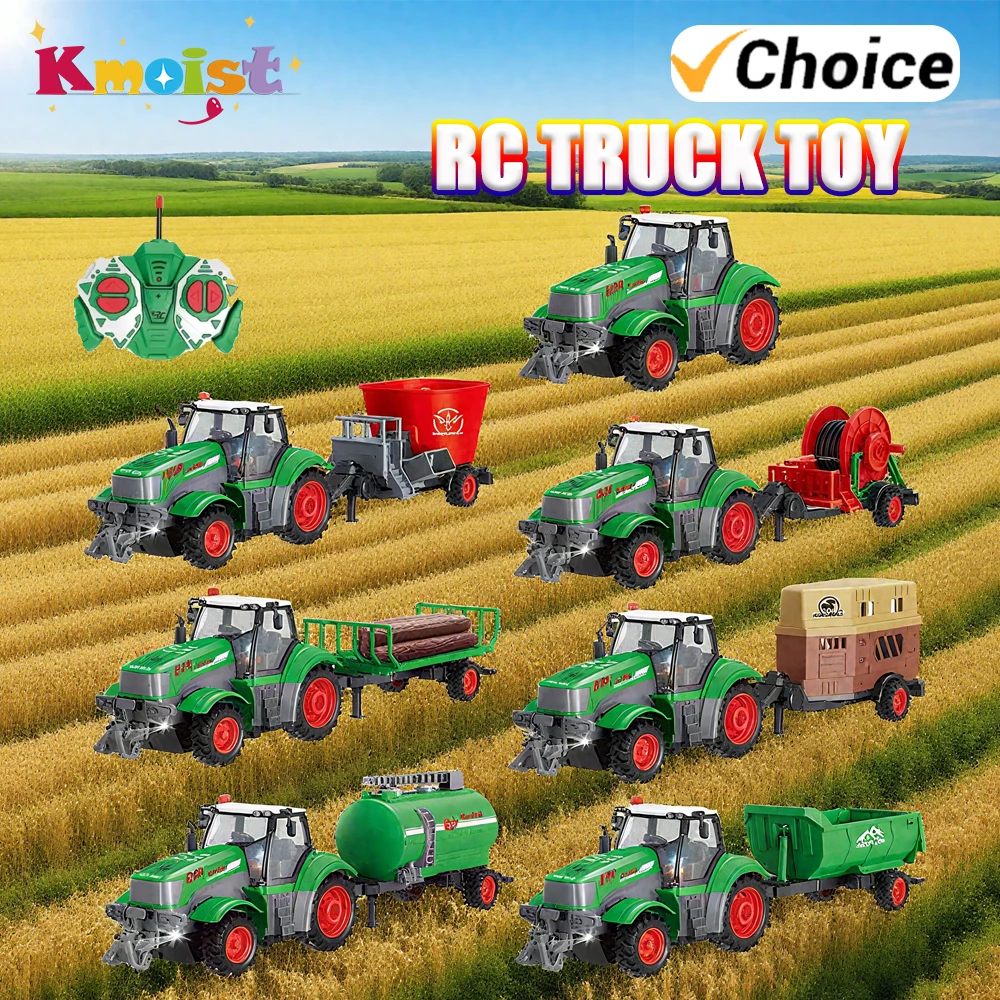 Tractor agrícola RC infantil con remolque y volquete - imagen 3