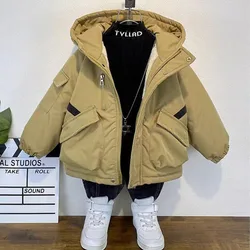 Gabardina acolchada de invierno con capucha para niños