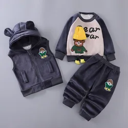 Conjunto de lana para bebé cálido de invierno con capucha