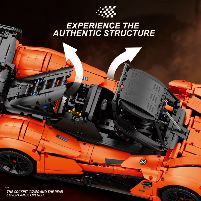 Bloques de construcción superauto naranja y negro para niños - imagen 3