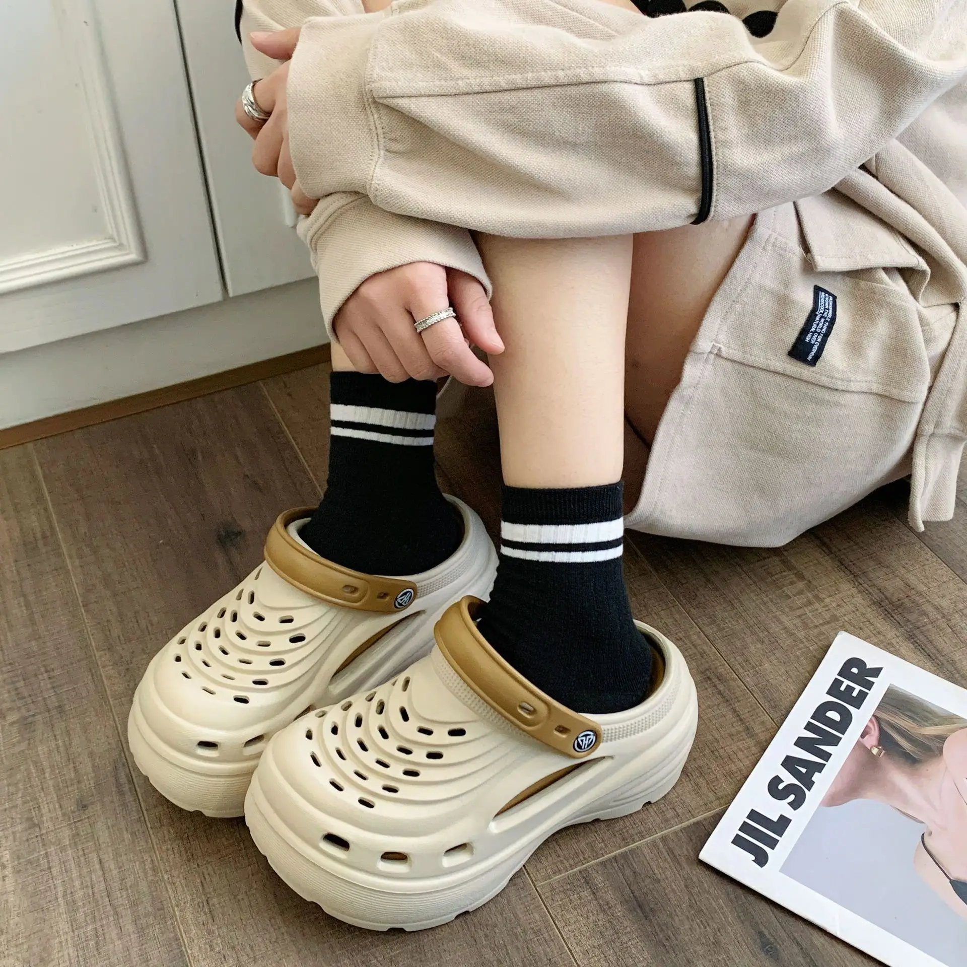 Sandalias de plataforma impermeables tipo zueco para verano - imagen 4