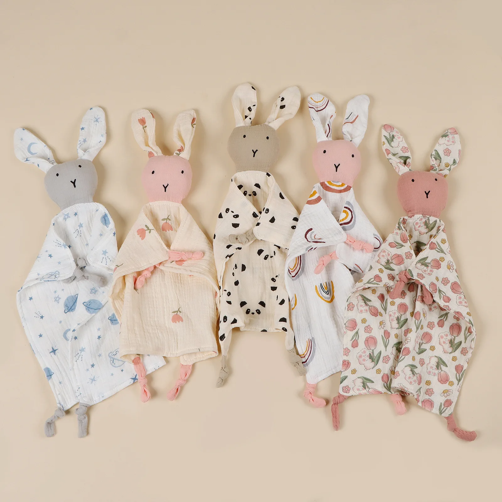 Manta de muselina algodón para bebé conejitos floral ligera - imagen 3