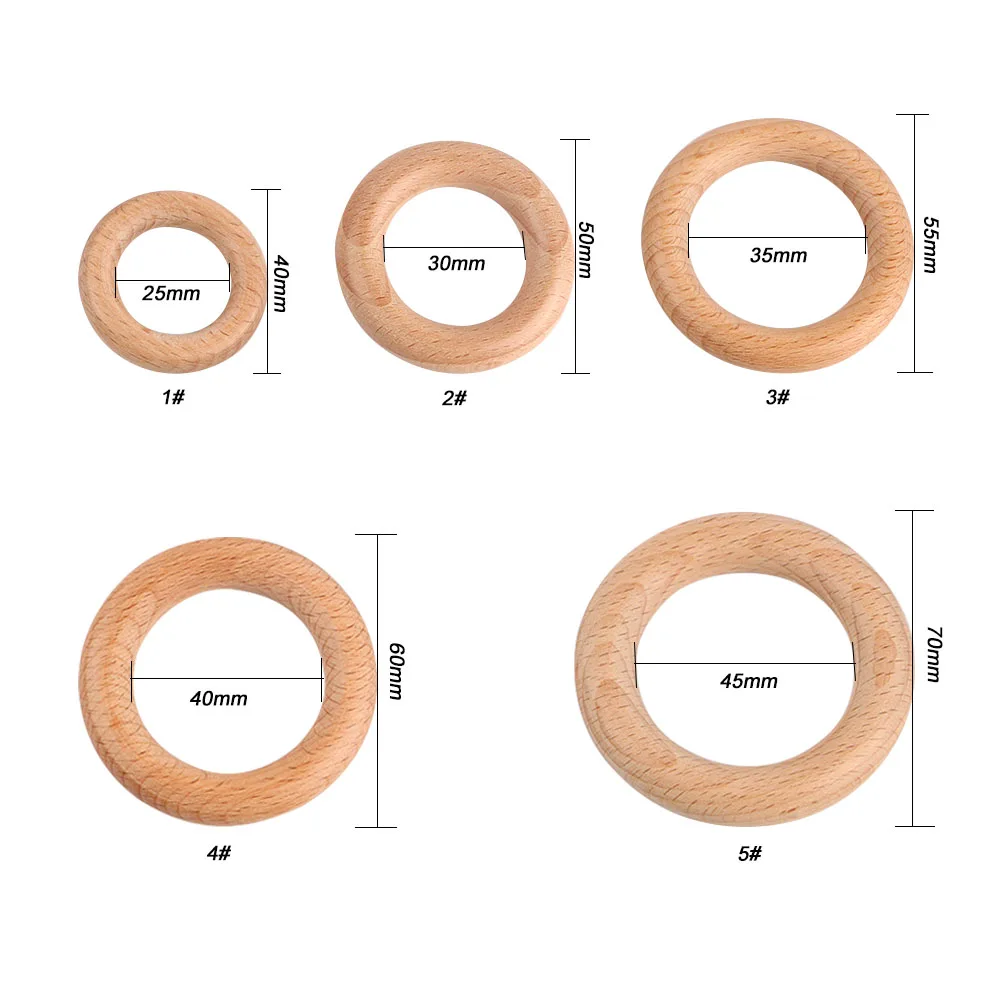 Anillo de madera haya suave para pulseras collares DIY - imagen 2