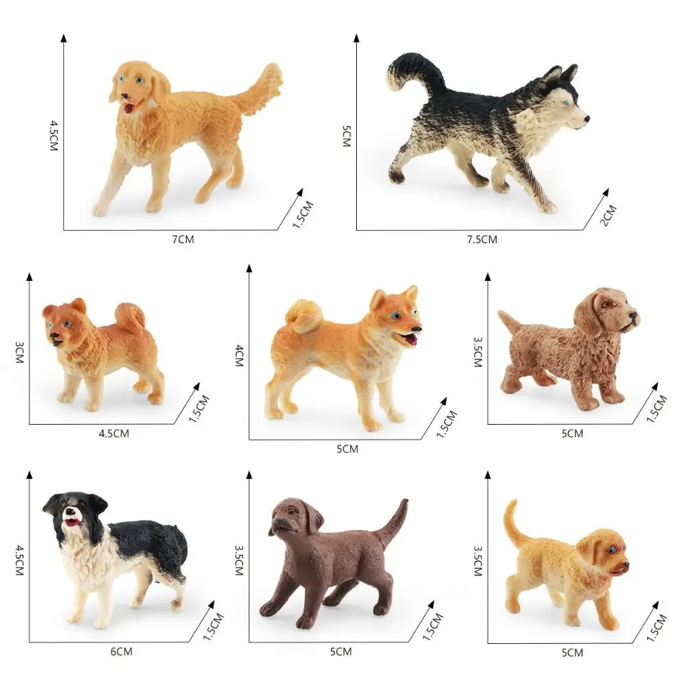 Figuras de perros realistas pintadas a mano, mini cachorros - imagen 4