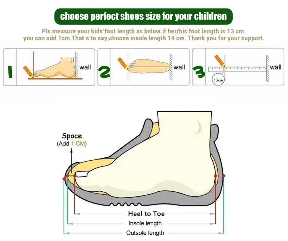 Zapatillas infantiles con orificios y punta cerrada