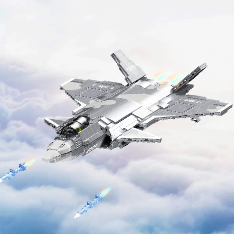Bloques de construcción del avión J-20 para niños – juguete educativo - imagen 2