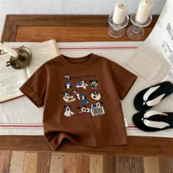 Camisetas manga corta holgadas para niños y niñas de diario