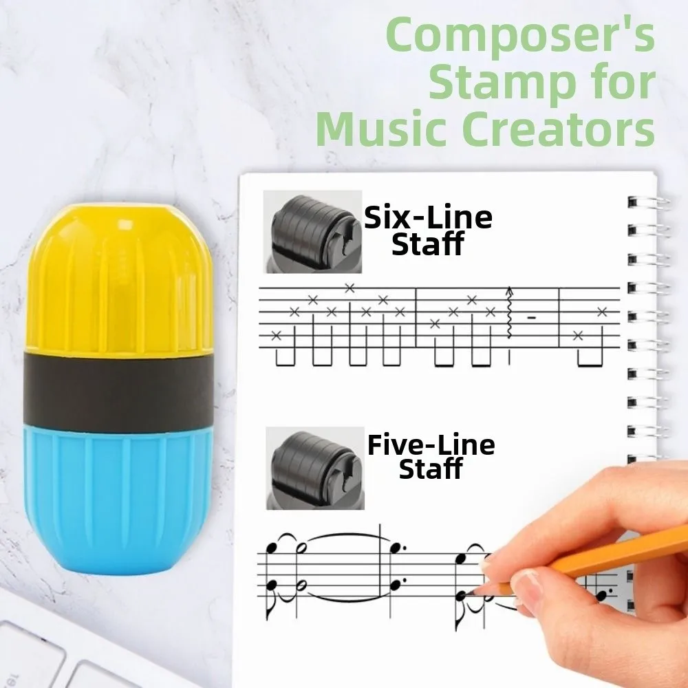 Sello rodillo para pentagrama musical Rolling Stamps reutilizable - imagen 5
