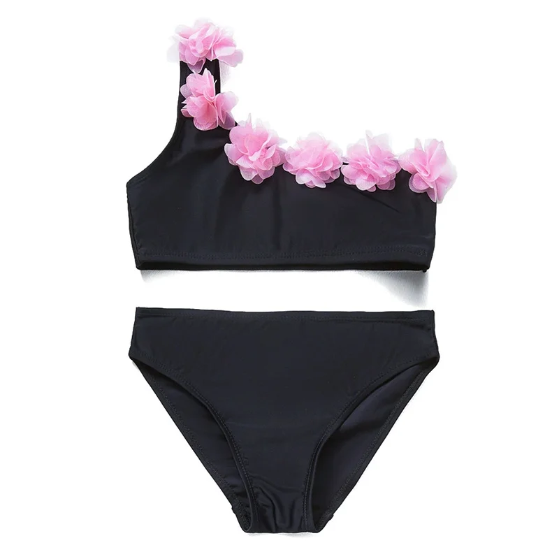 Traje de baño infantil de encaje floral para niñas, bikini - imagen 5