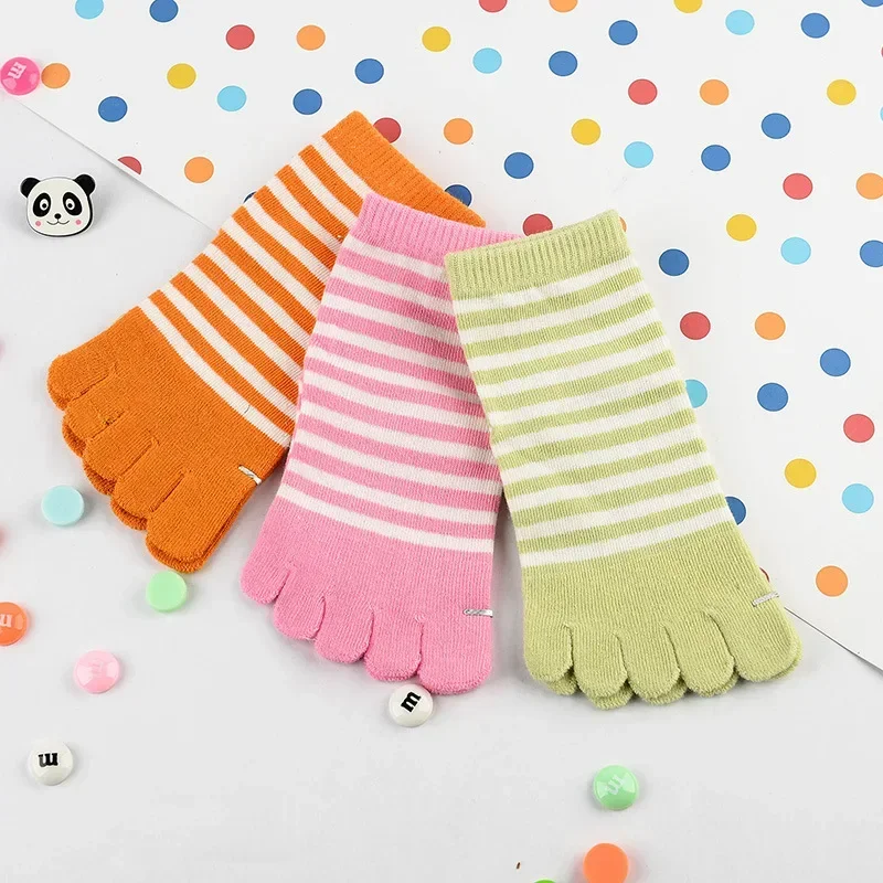 Calcetines a rayas de cinco dedos para niños – Algodón térmico - imagen 4