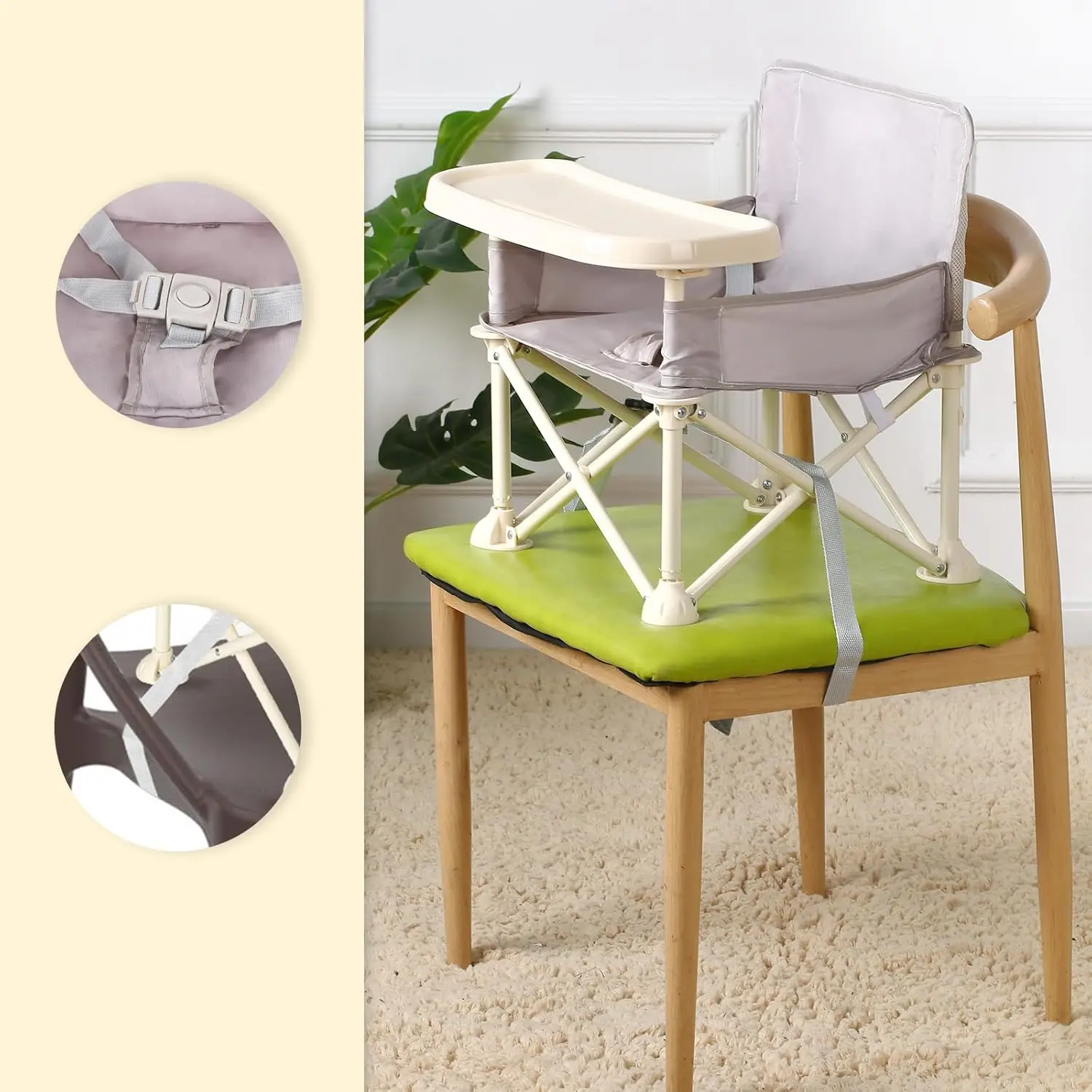 UBRAVOO Trona portátil para bebé con bandeja extraíble plegable - imagen 5