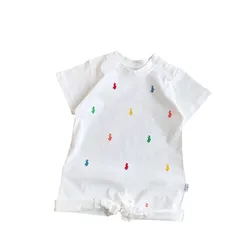 Mameluco de verano manga corta bebé, pijama ligero para gatear