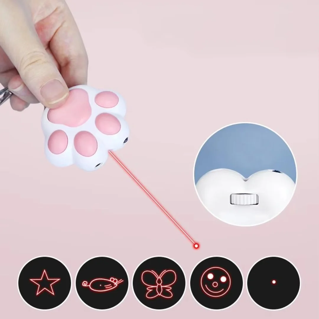 Juguete rompecabezas infrarrojos para gatos recargable USB con luz