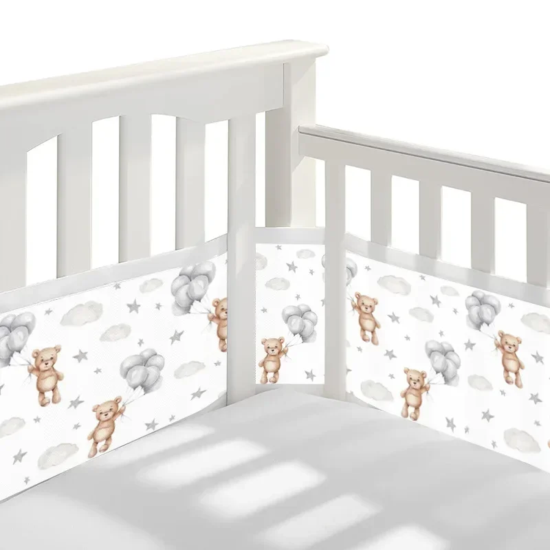 Protector de cuna con parachoques de malla transpirable suave - imagen 3