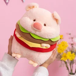 Peluche cerdito hamburguesa estilo kawaii, suave y esponjoso