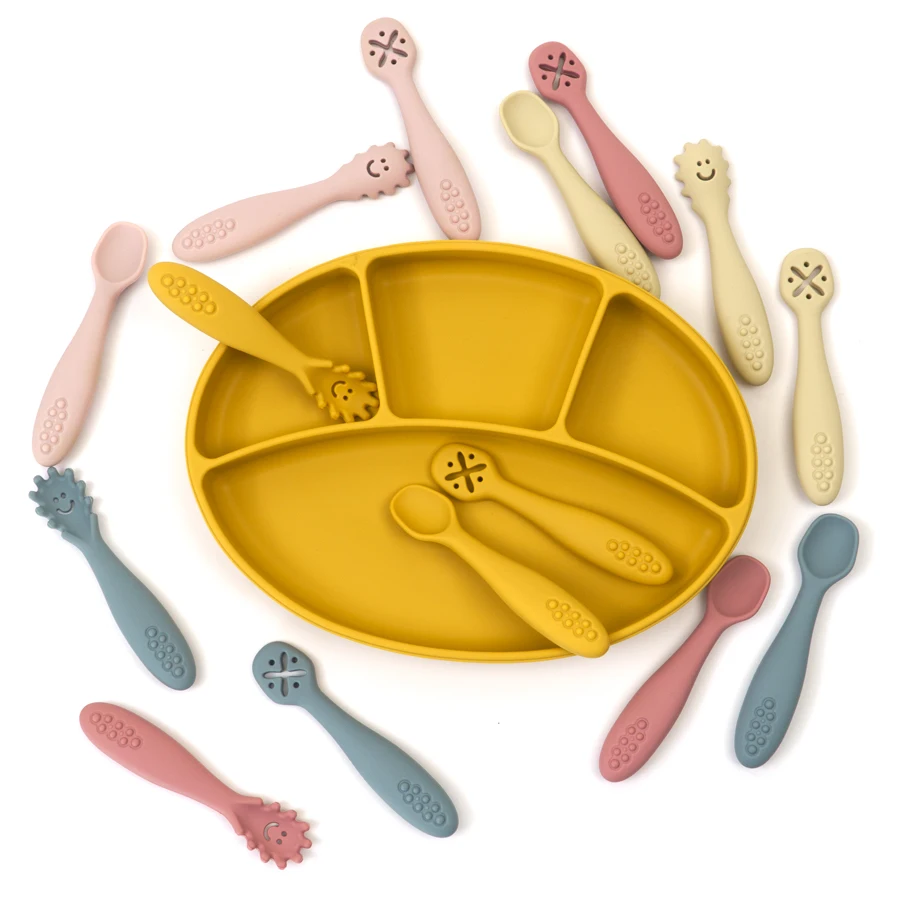 Cubiertos de silicona para bebé: cuchara y tenedor - imagen 5