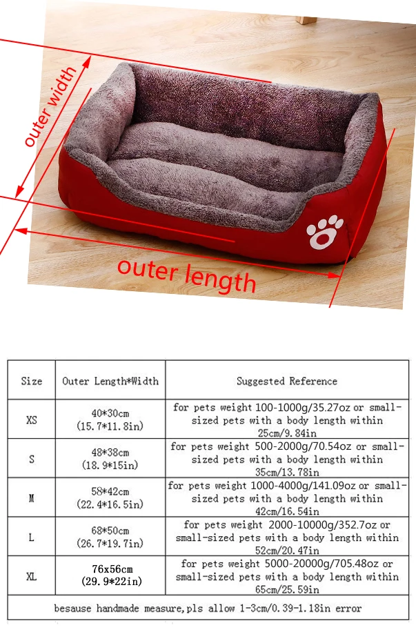 Cama para perros y gatos de felpa suave
