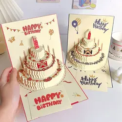 Tarjeta de cumpleaños plegable 3D con sobre y mensaje para niños