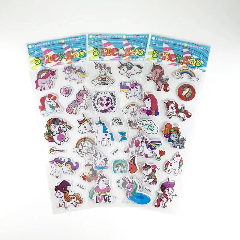 Pegatinas de unicornio con efecto burbuja PVC 3D para niños - imagen 3