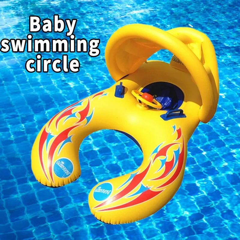 Flotador infantil portátil con sombrilla para juegos de playa
