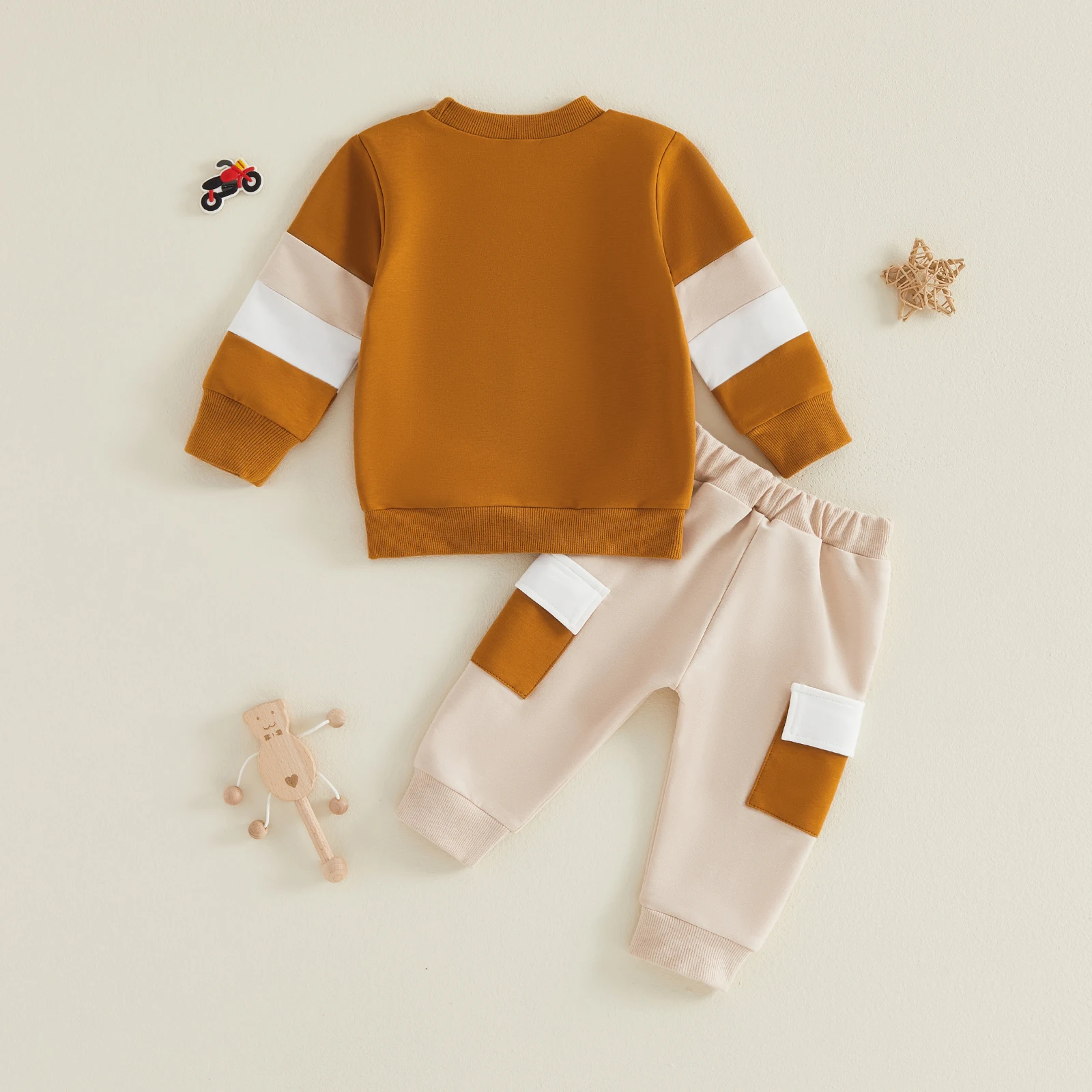 Conjunto de primavera para bebé: jersey cuello redondo + cargo - imagen 2