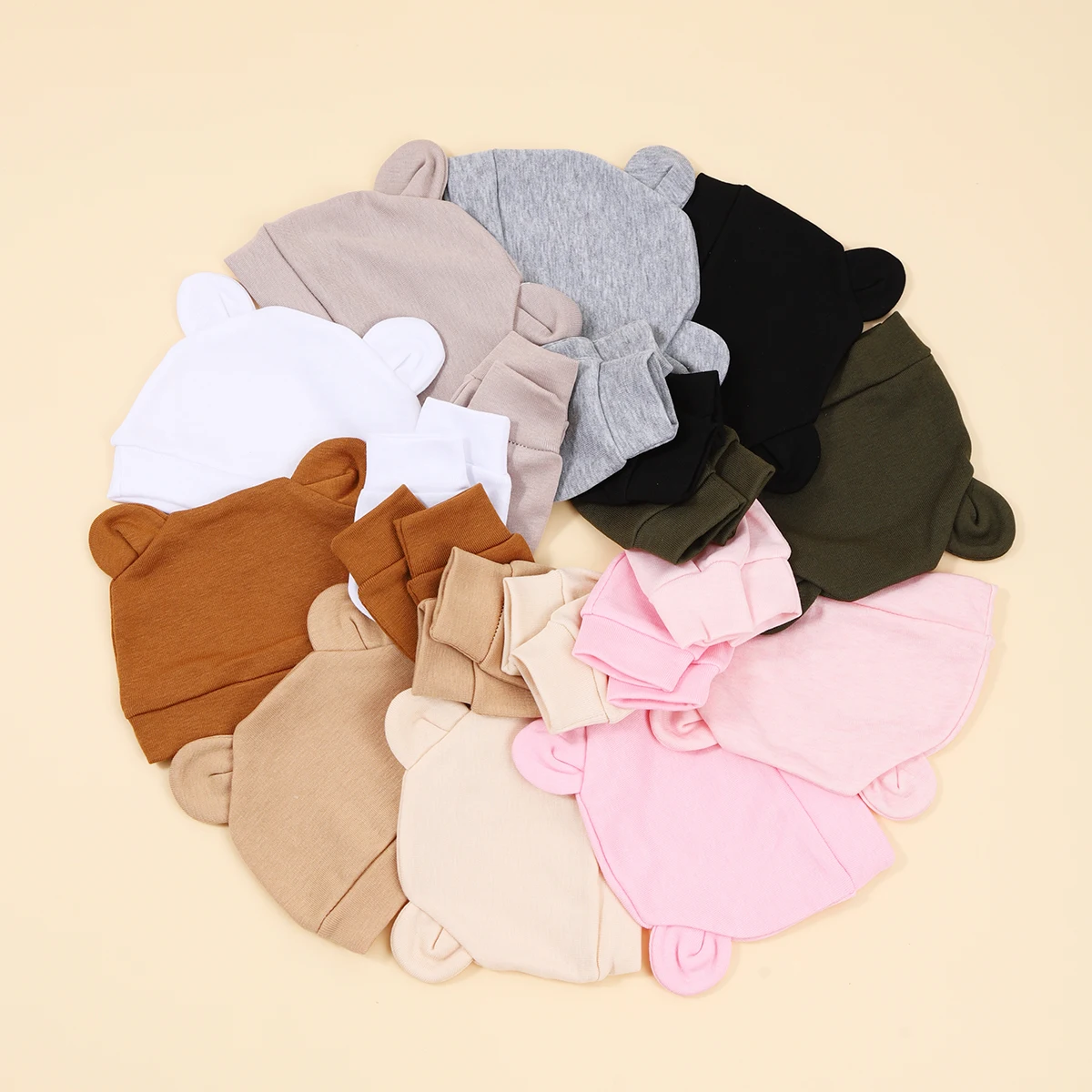 Gorro bebé y manoplas de algodón para niña – regalo de recién nacido - imagen 5