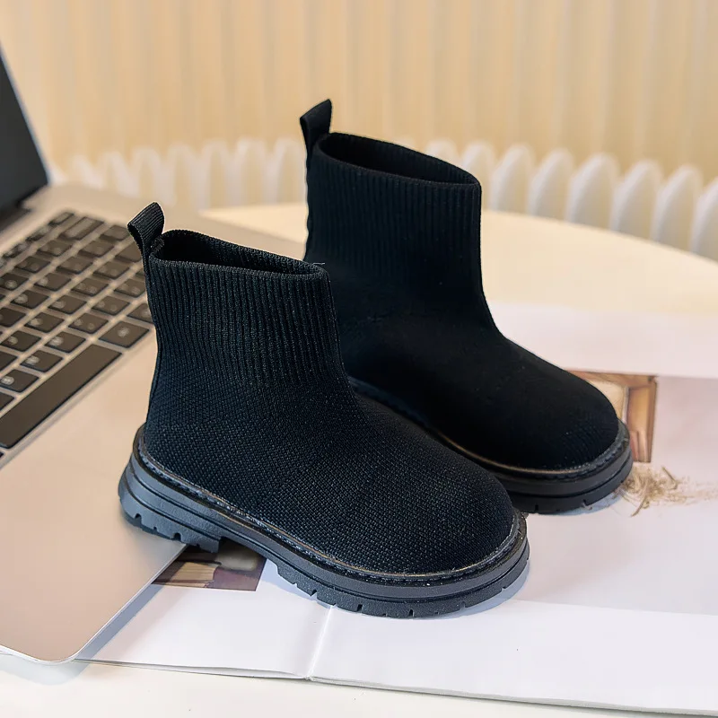 Botas infantiles de invierno de estilo británico con suela plana - imagen 2