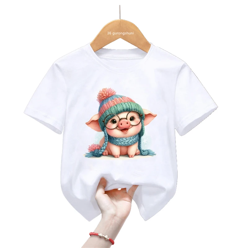Camiseta manga corta infantil estampado cerdo para niños y niñas - imagen 3
