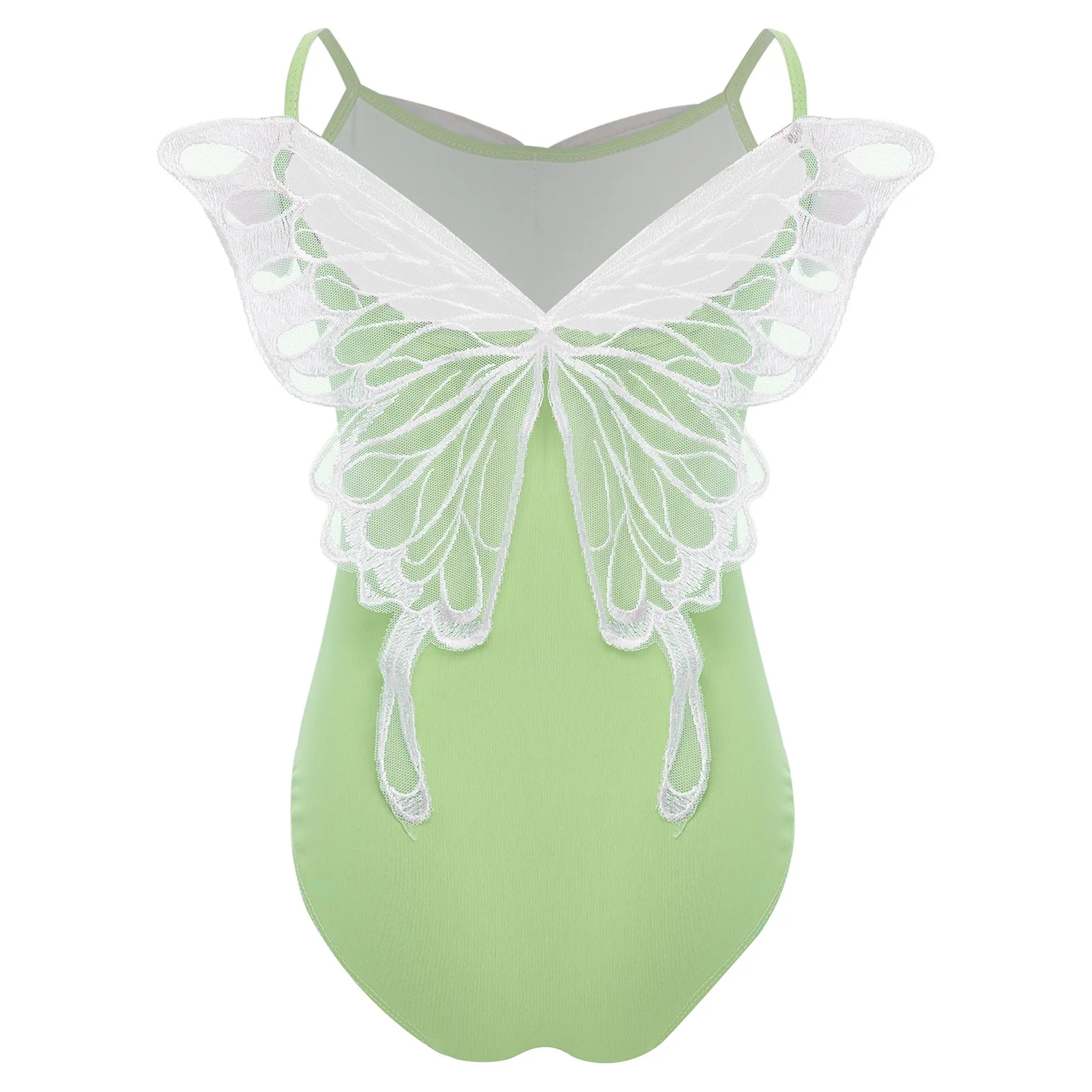 Leotardo ballet malla con espalda mariposa para niñas