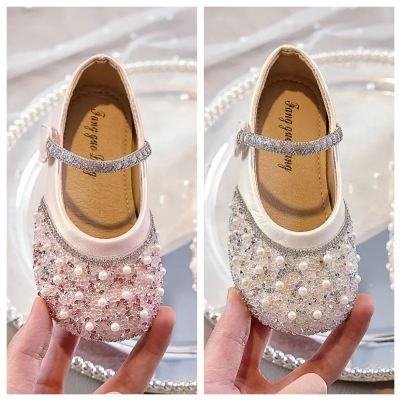 Zapatos de princesa para niña con suela blanda y brillo - imagen 3