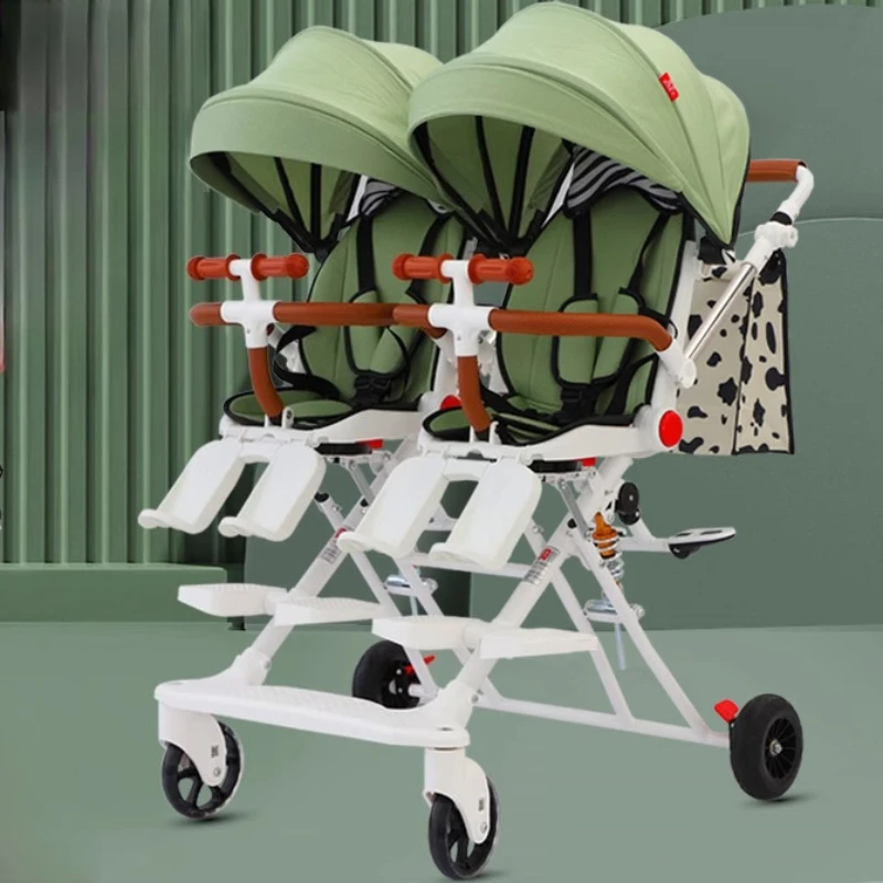Cochecito doble para correr con asientos reclinables compactos - imagen 2