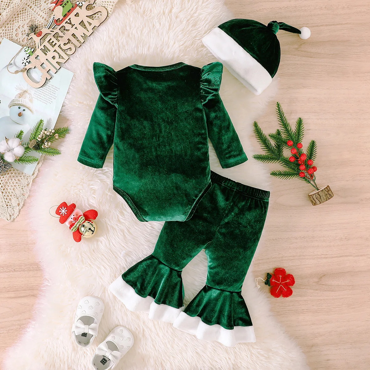 Conjunto de lana con motivos navideños para bebé niña - imagen 2