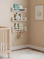 Estantes flotantes de pared de madera para habitación infantil