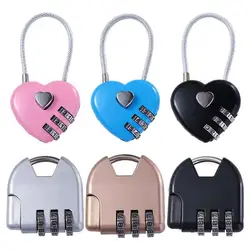 Candado TSA de combinación con corazón para equipaje y viajes
