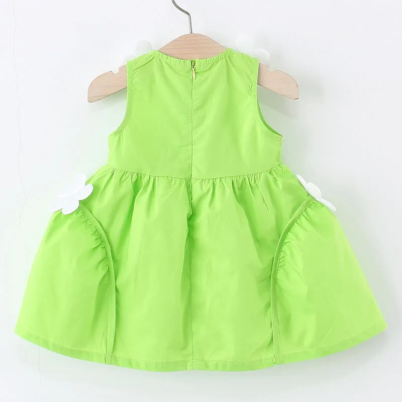 Vestido de verano para niña en algodón sin mangas con flores - imagen 4