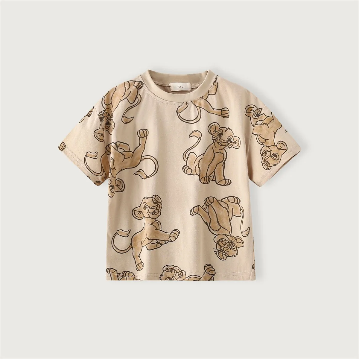 Camiseta infantil manga corta de oso estampado con cuello redondo - imagen 2