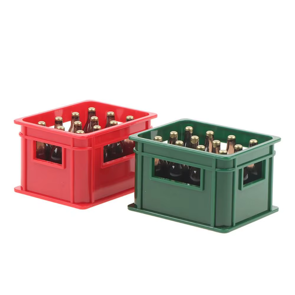 Juego accesorios casa de muñecas 1:12 – Cesta con botellas - imagen 5